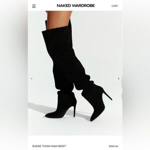 Naked Wardrobe Thigh High Black Boots